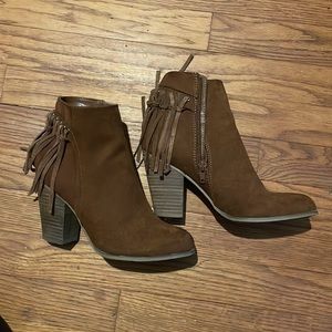 CARLOS Fringed western booties by Carlos Santana